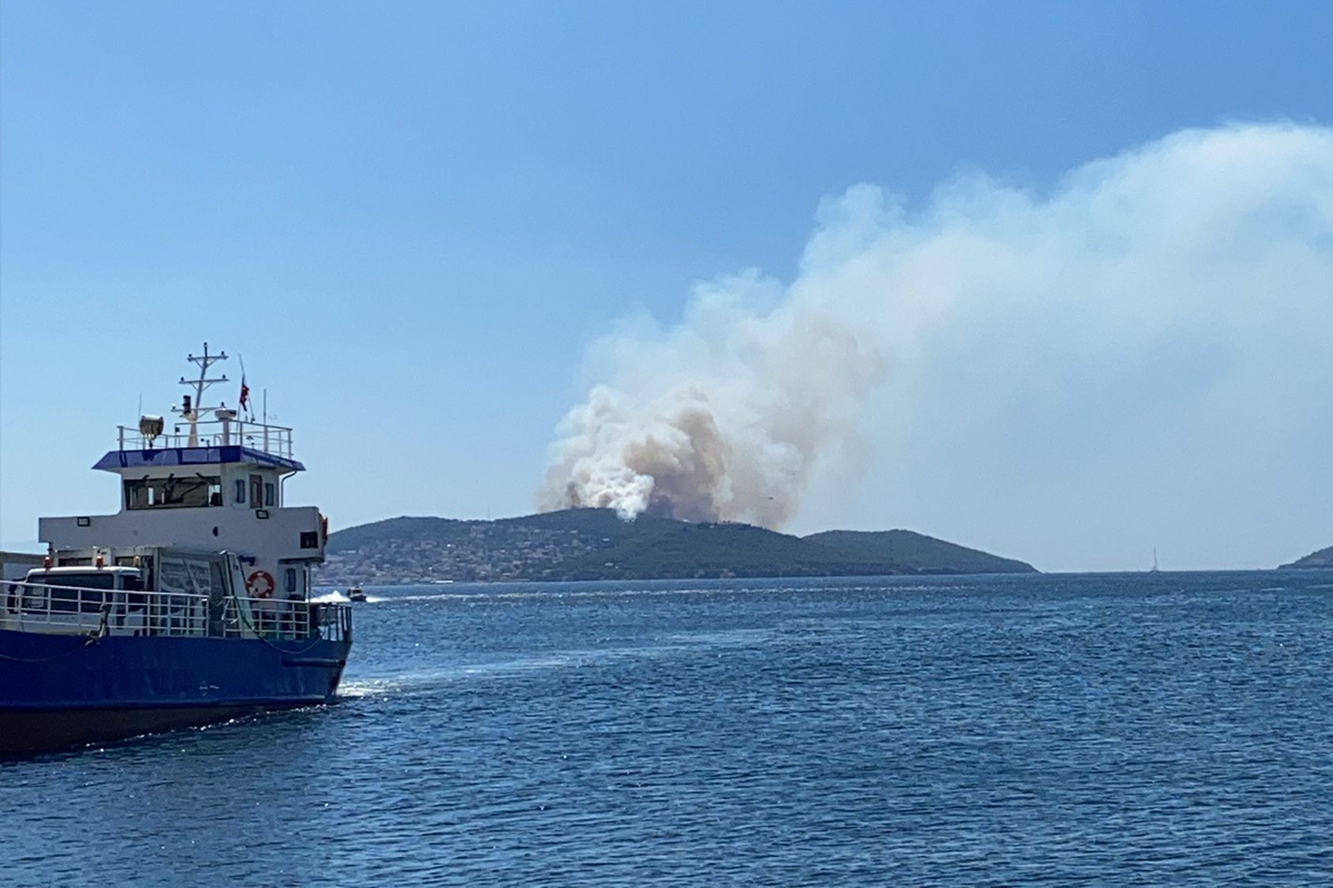 Heybeliada’da ormanlık alanda yangın çıktı