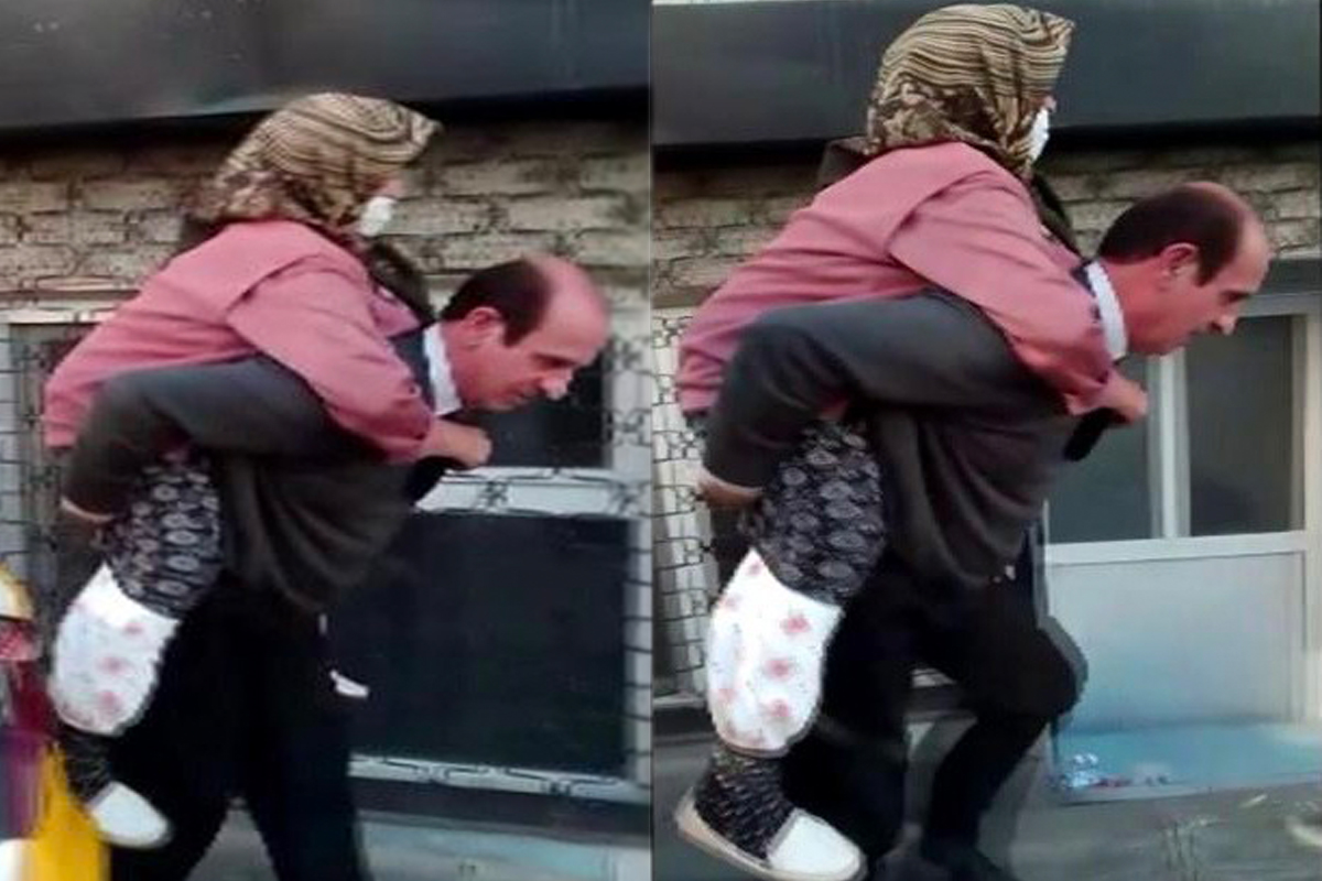 İstanbul’da yürekleri ısıtan görüntü: Taksici yaşlı kadını sırtında taşıdı